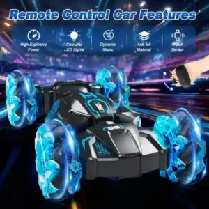 Gesture-controlled remote-controlled stunt car toy