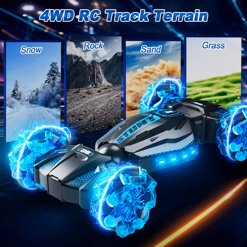 Gesture-controlled remote-controlled stunt car toy - Image 5